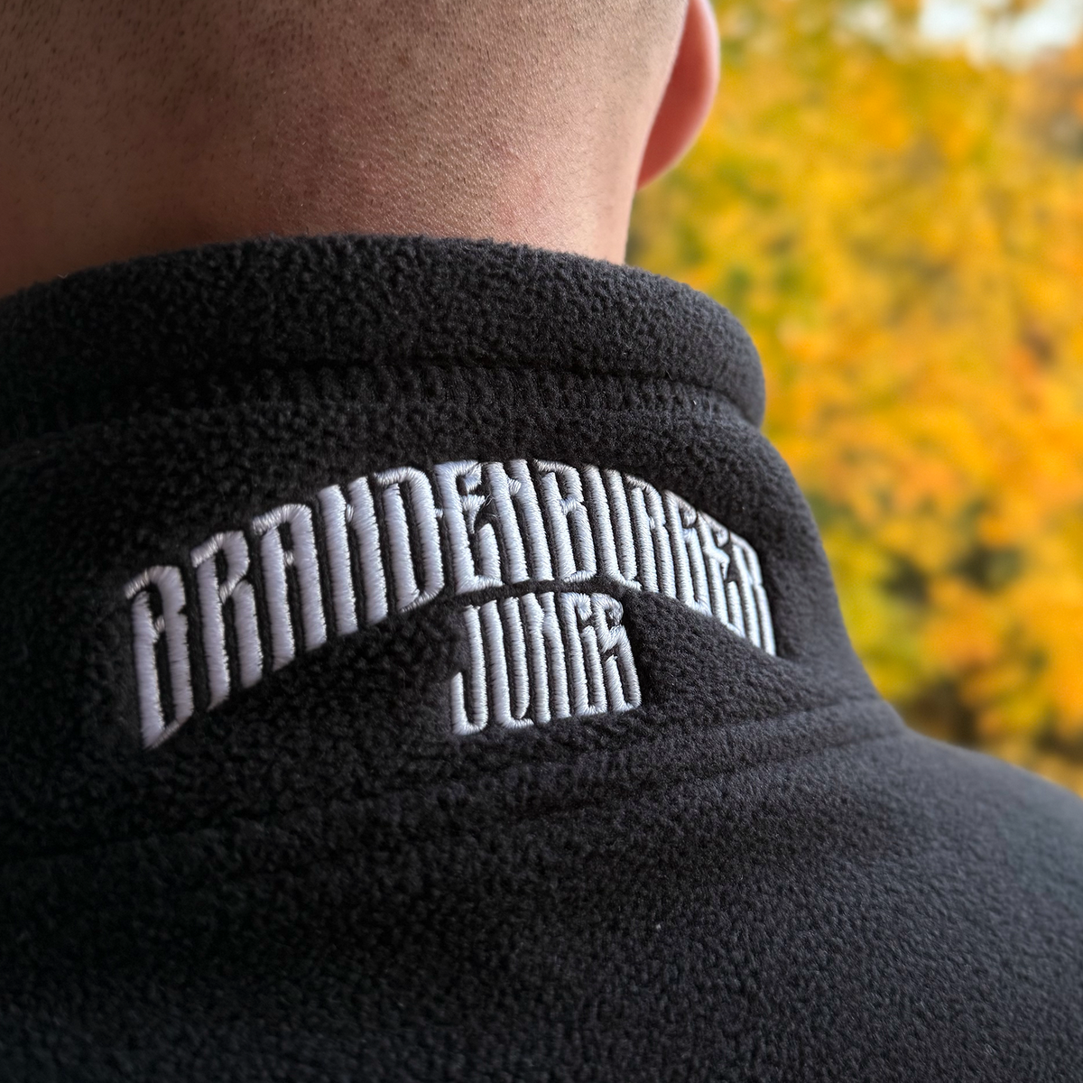 Patch Fleecejacke - Schwarz