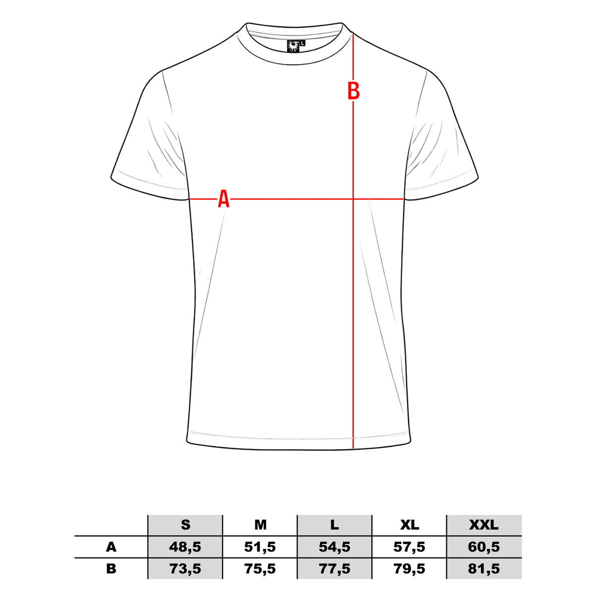 SizeSketch for Boxing T-Shirt - Weiß